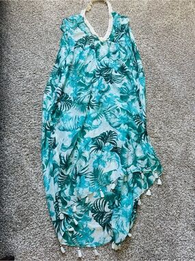 POOL TO PARTY by subtle luxury 🏝️TROPICAL🏝️ MAXI COVER-UP DRESS 🌟EUC🌟